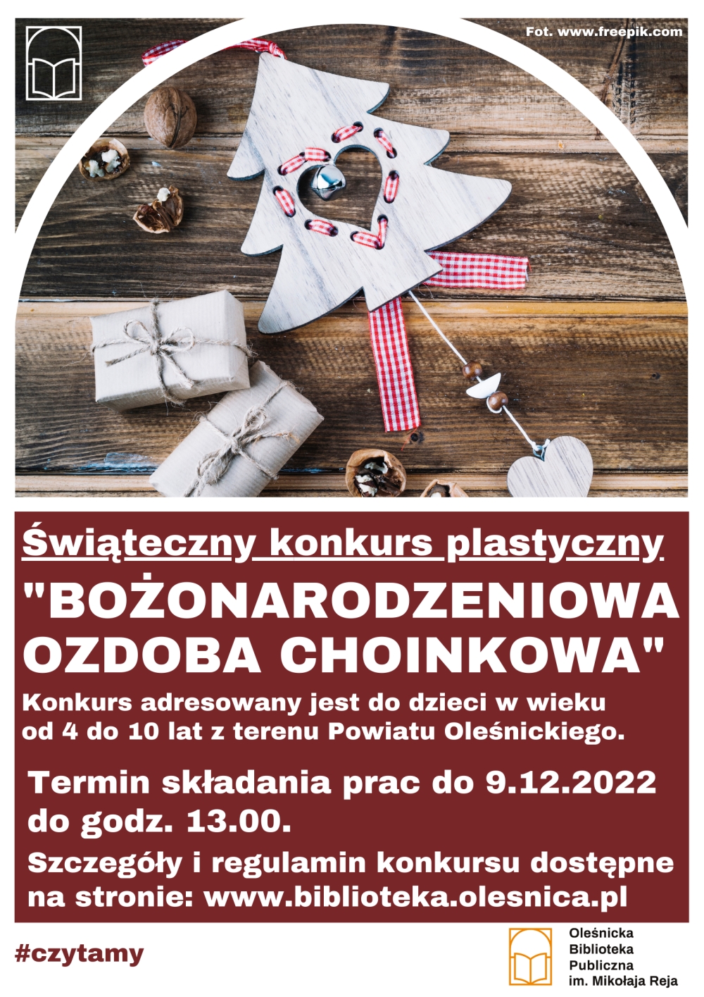 Plakat promujący konkurs na ozdobe choinkową